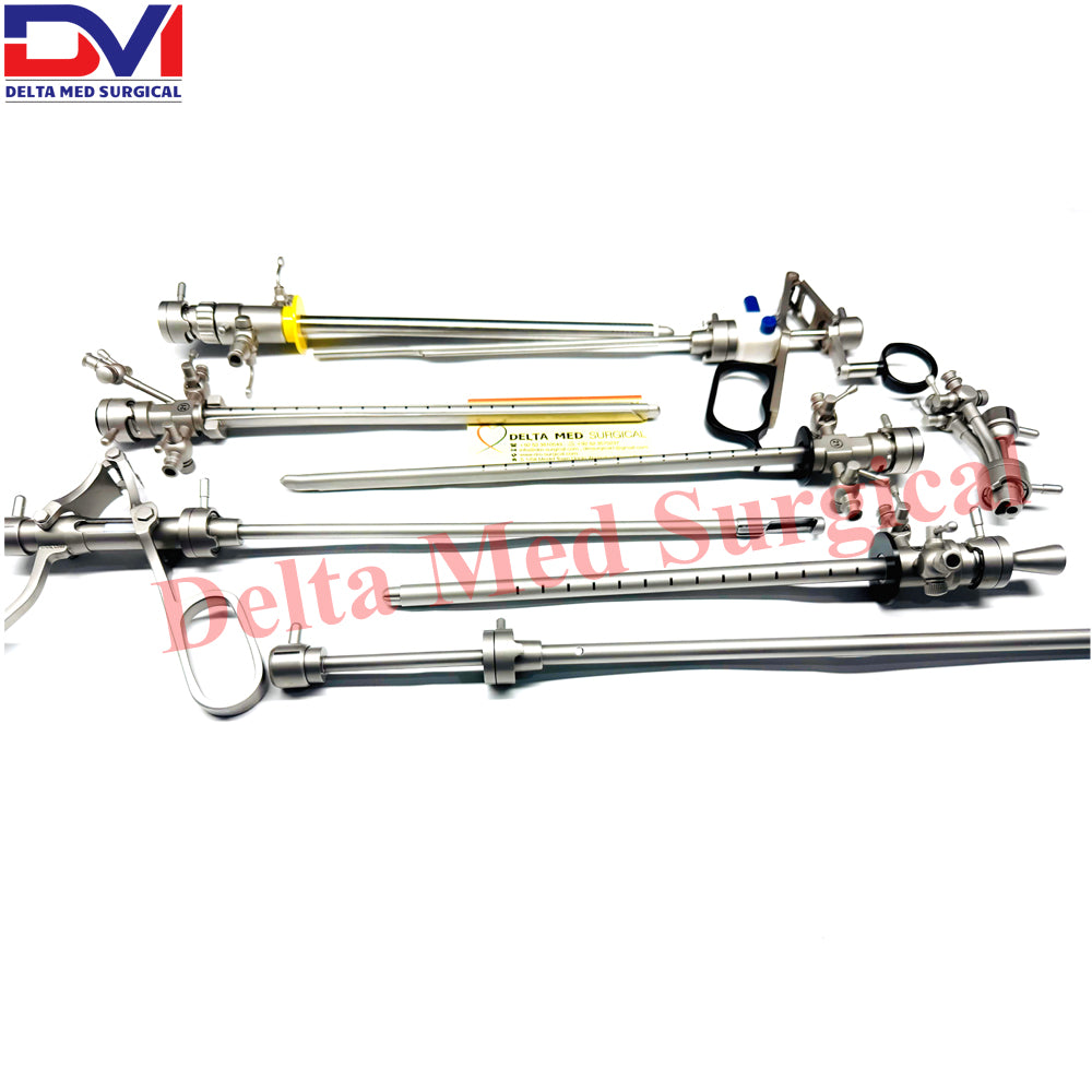 Complete Lower Track TURP Urology Set by Delta Med Surgical featuring resectoscope, dilators, and Ellik evacuator