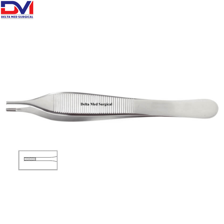 Brown-Adson Forceps, 4-3/4 in (12 cm), Brown Teeth