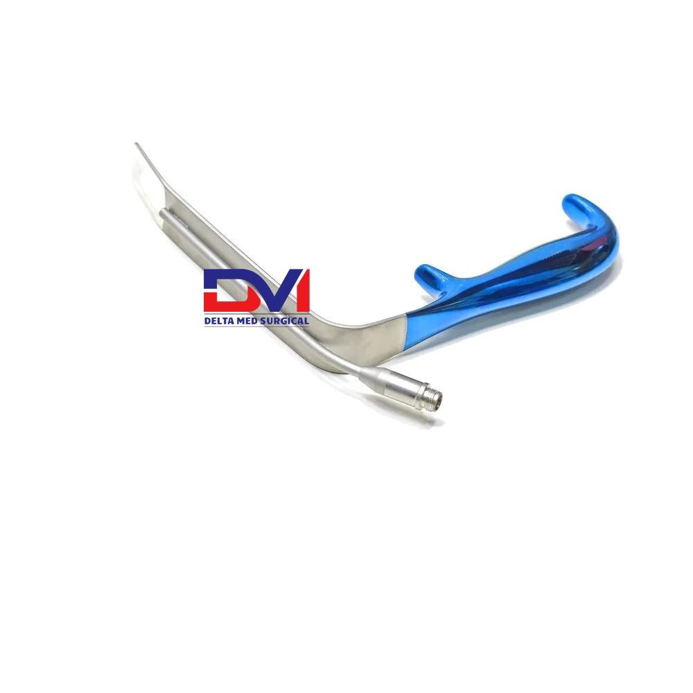 Ferreira Breast Retractor showing the integrated fiber optic light port and high-mirror polish blade.