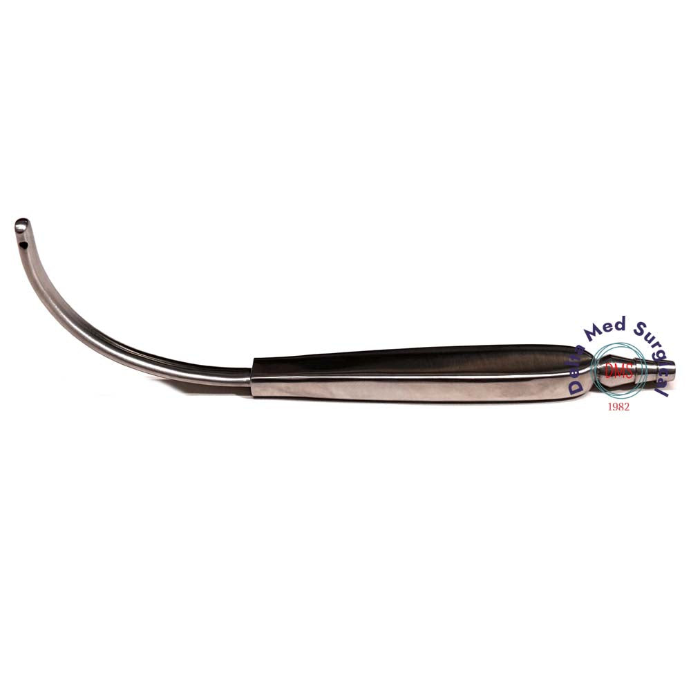 Delta Med Surgical 18cm Gerbault-Tebbetts Suction Retractor showing the integrated suction channel and atraumatic blade tip