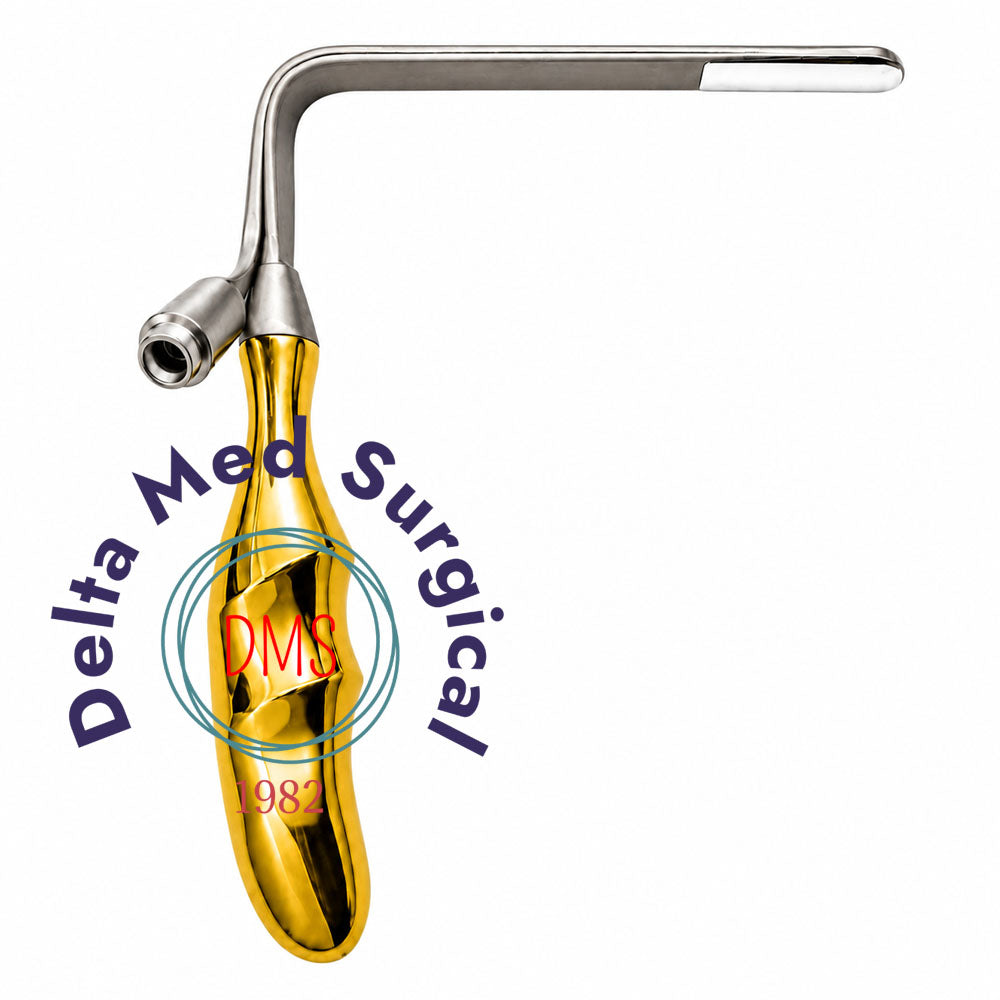 Gold Handle L-Shaped Facelift Lighted Retractor – Plastic Surgery Instruments