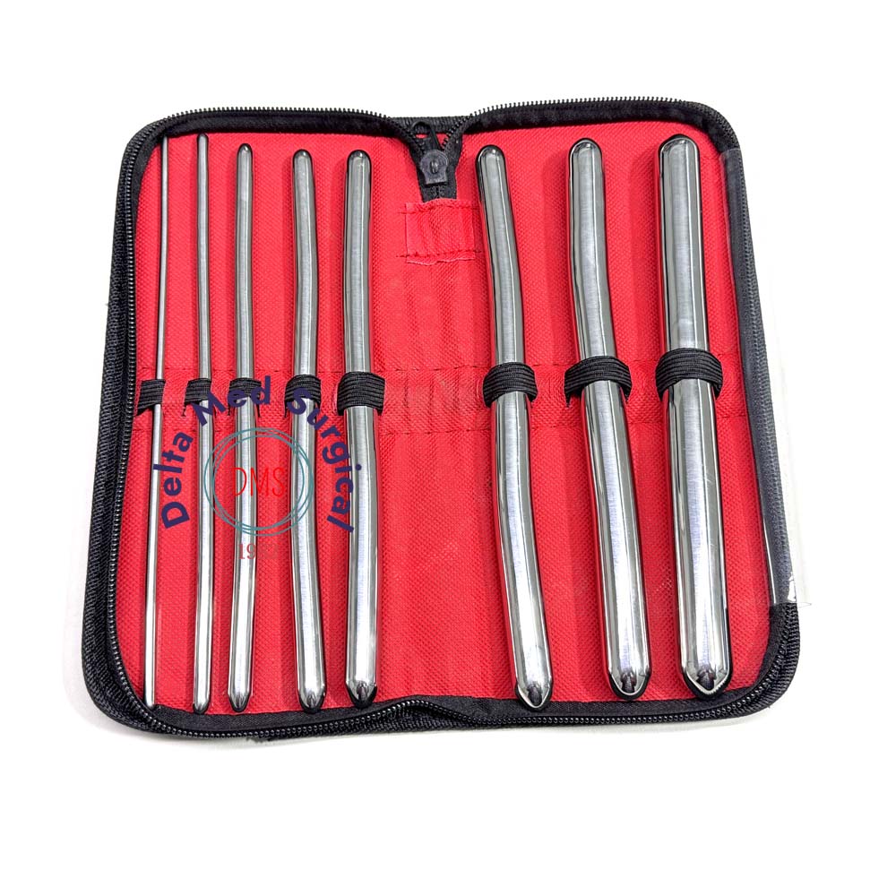 8-Piece Professional Stainless Steel Hegar Urethral Dilator & Sounding Kit