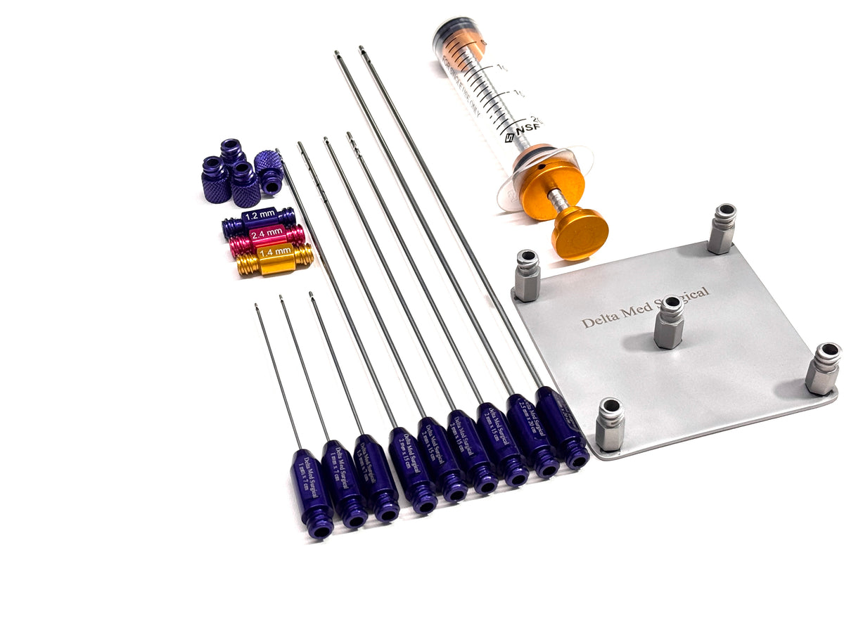 Facial Graft Liposuction Transplantation Cannula Set of 18 PCs Fat Transfer Kit