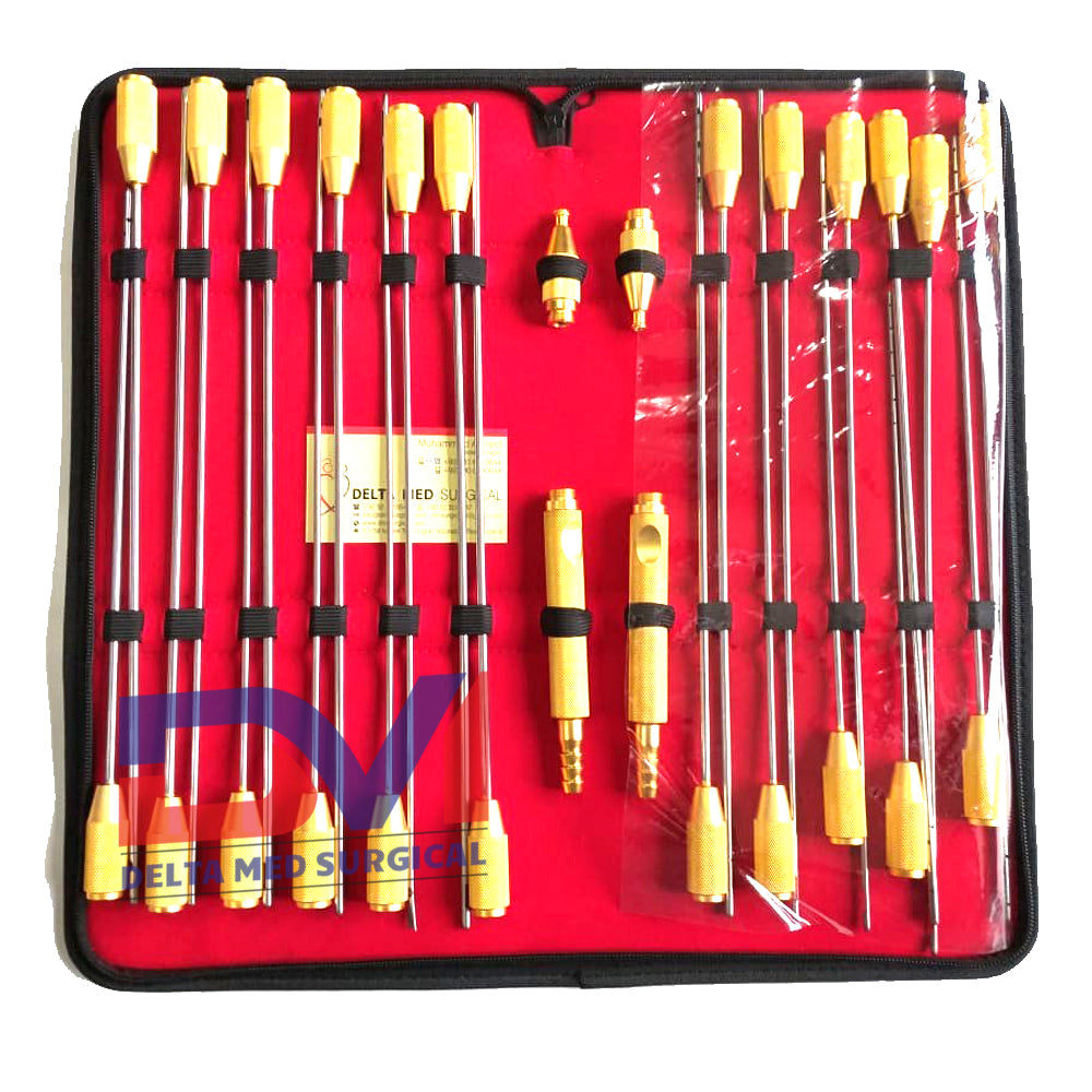 26 Pcs Liposuction Cannula Set for Plastic Surgery