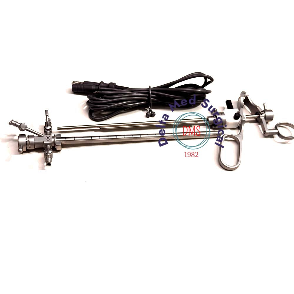 Complete Delta Med Surgical DVIU Set including sheath, cold knives, and blue silicone light cable