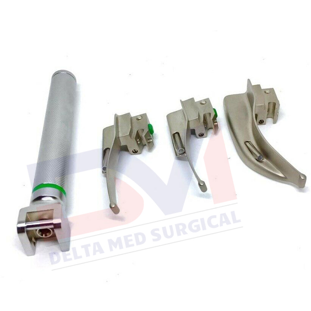 Pediatric Miller Fiber Optic Laryngoscope Set with Blades 000 00 and 1