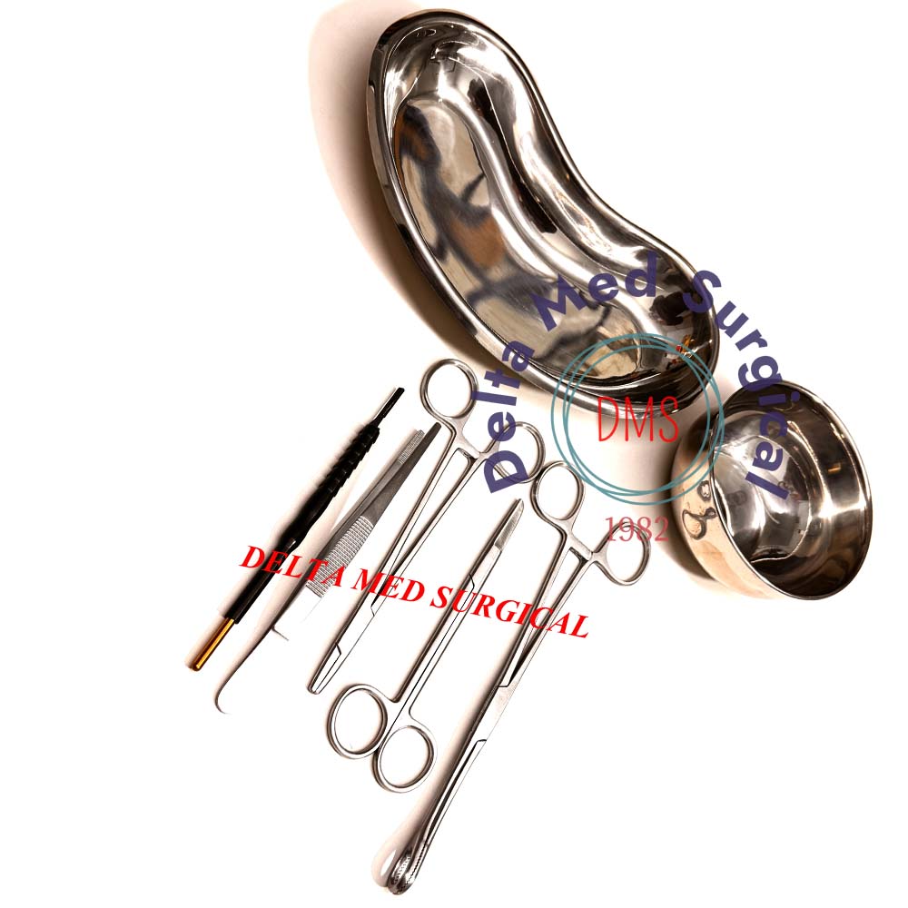 surgical stitches removal kit with scissors and forceps