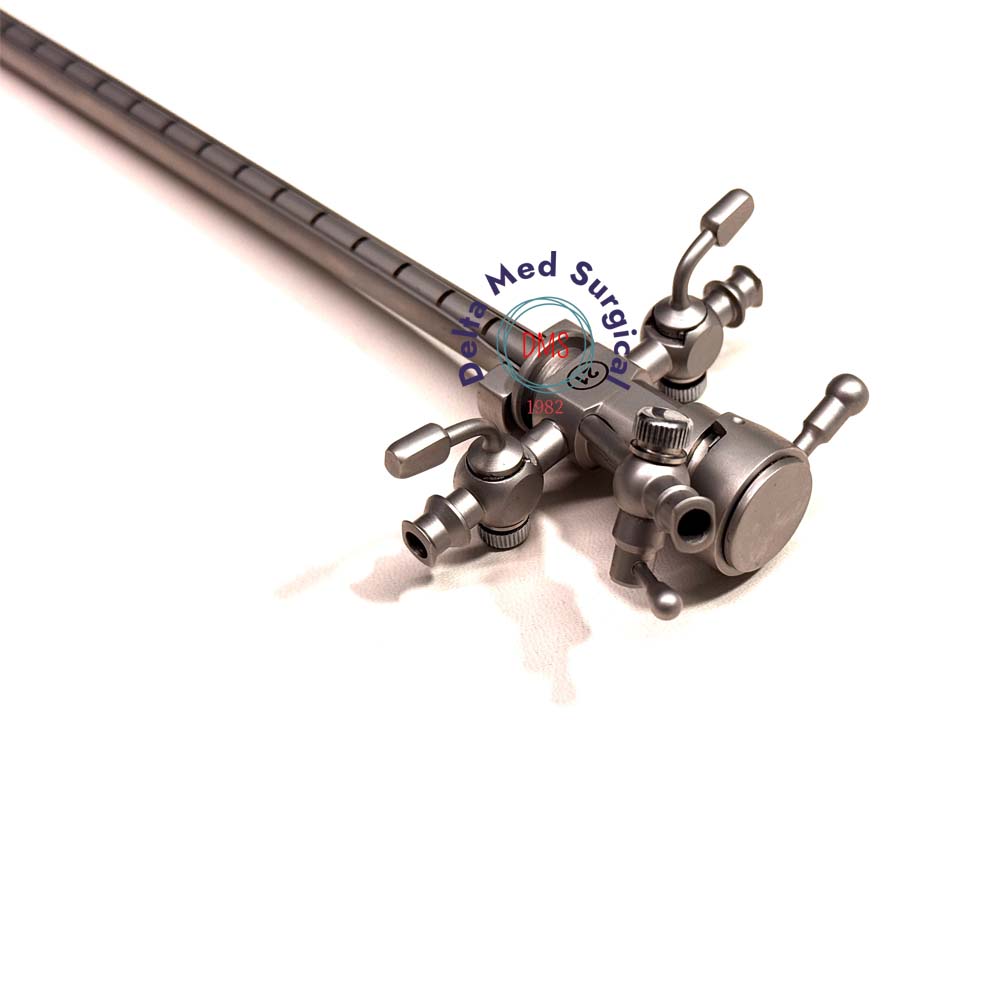 Delta Med Surgical Urethrotome Sheath featuring dual irrigation ports and matching obturator